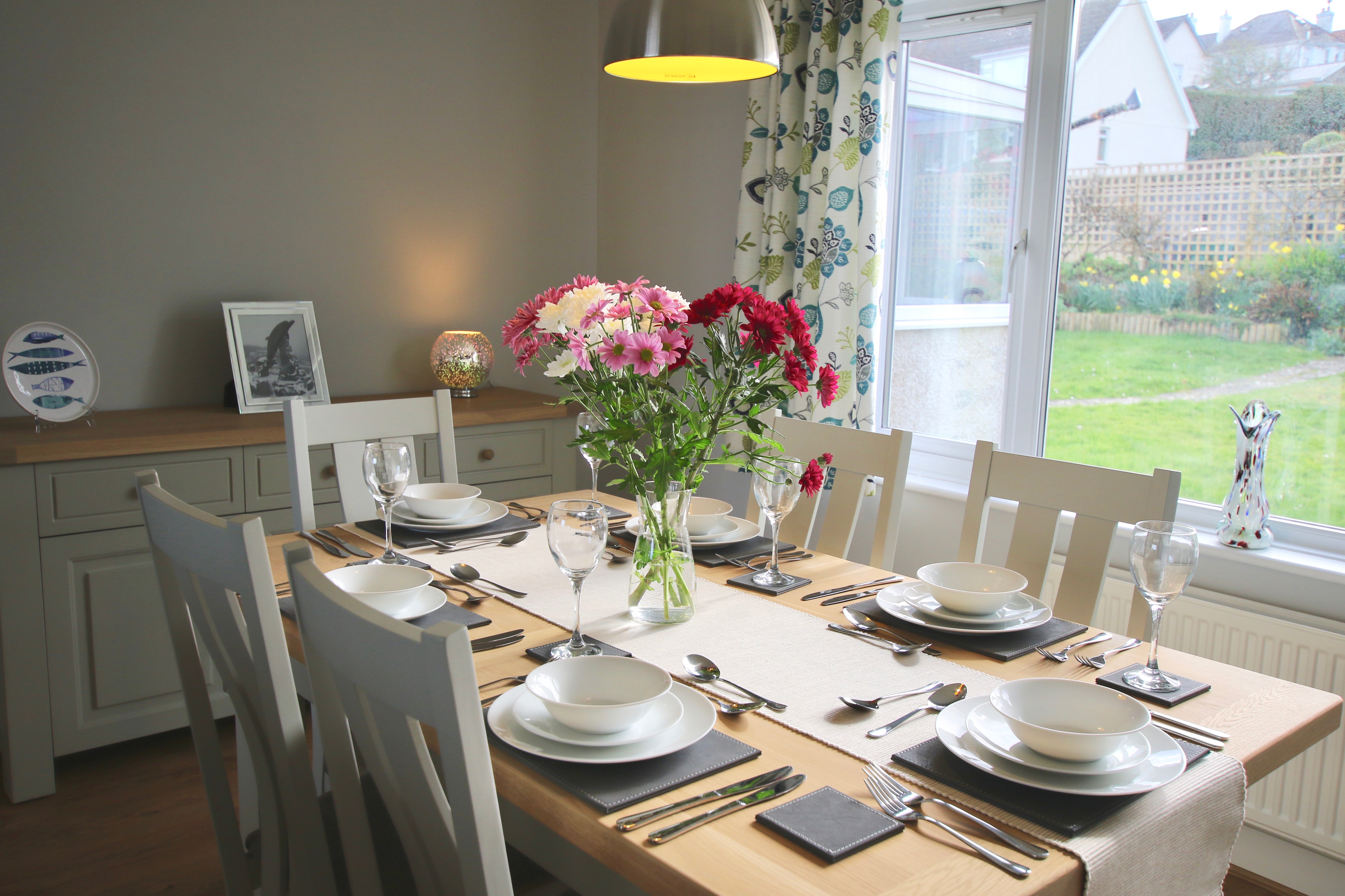 The dining room of beach front cottage Aberporth